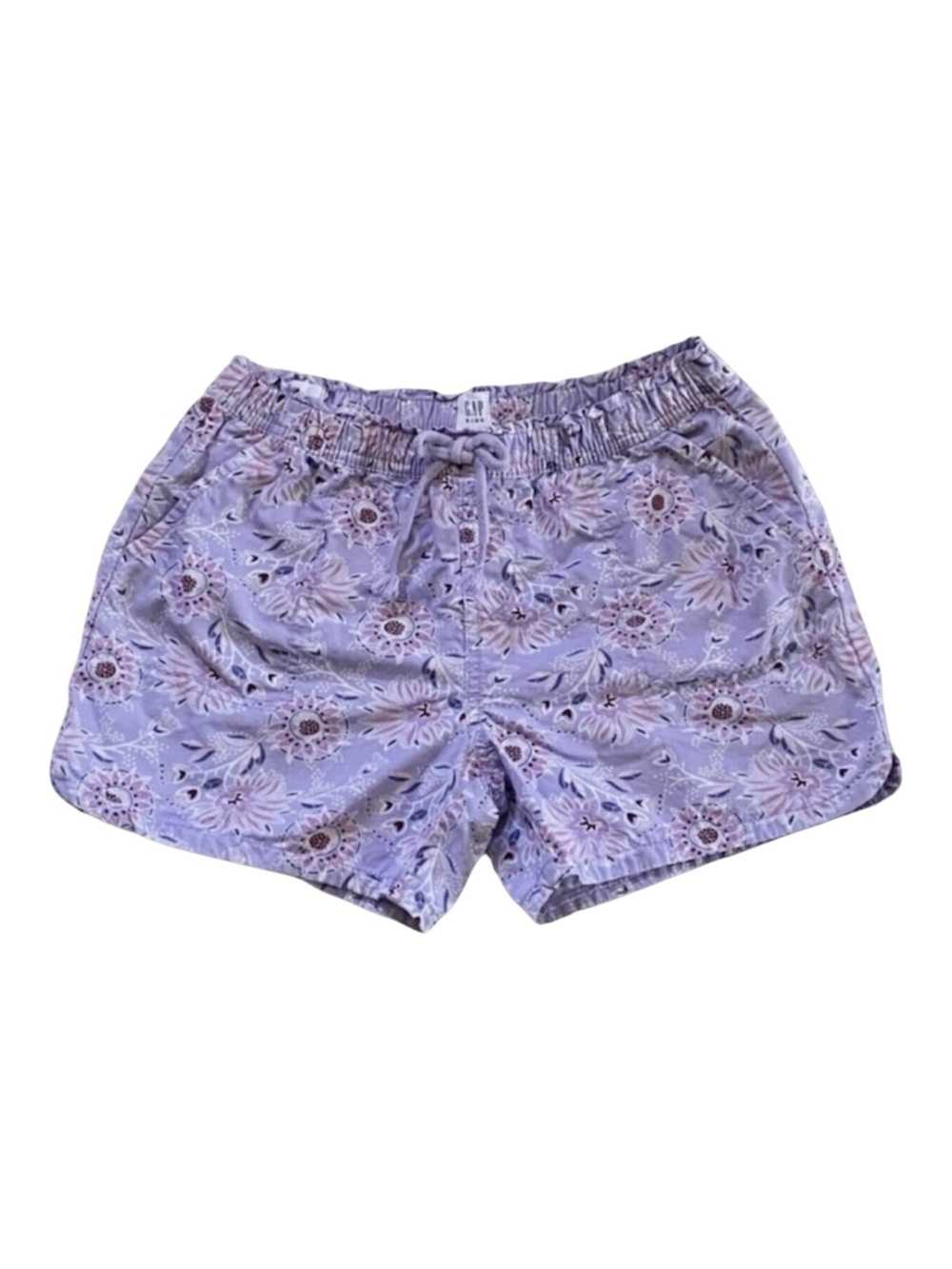 Gap Kids Purple Lotus floral cotton shorts XL
